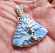 Pagan Silver BLUE OPAL and Sterling Silver Yggdrasil